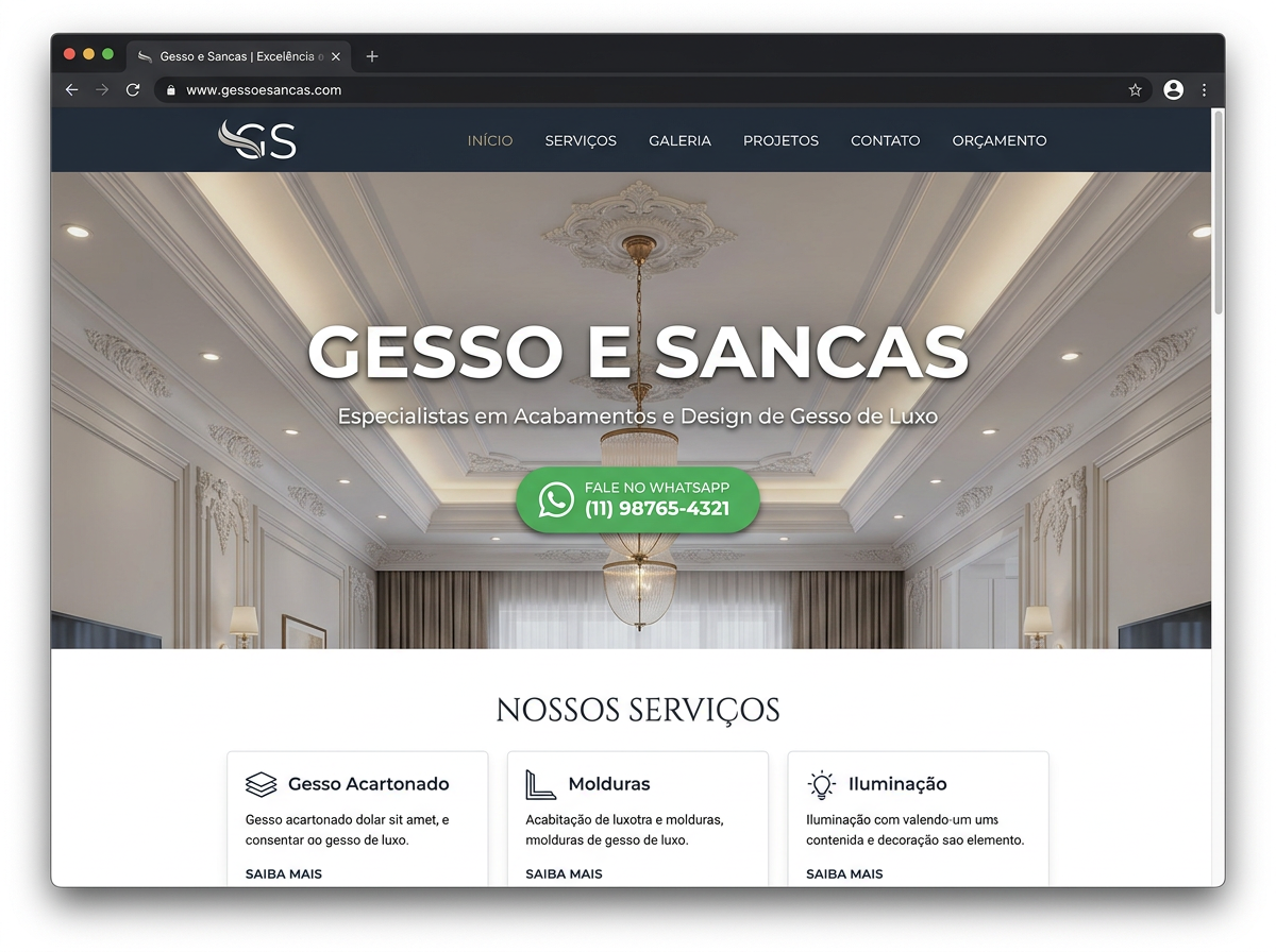 Exemplo de site para Gesseiro