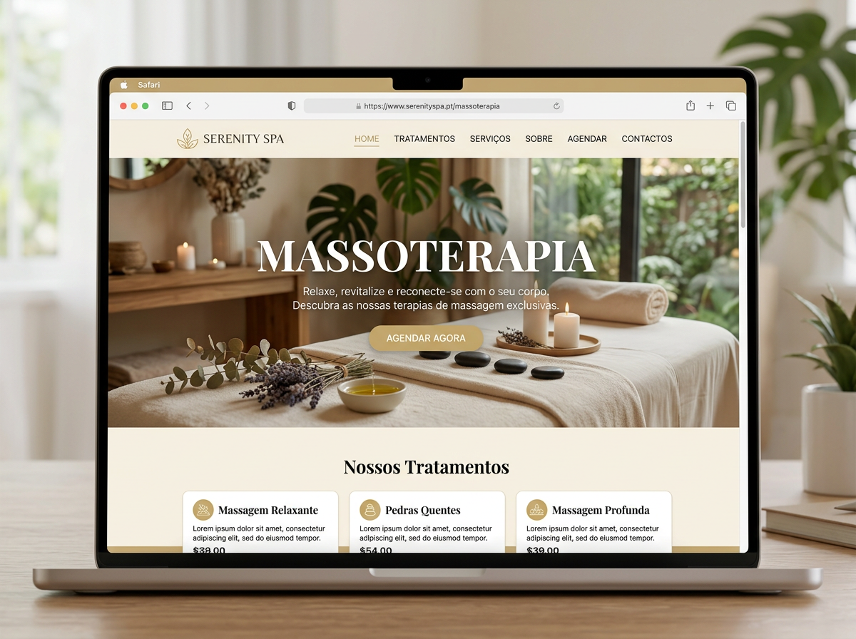 Exemplo de site para Massoterapeuta